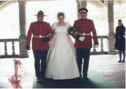 Andrea walks down the isle